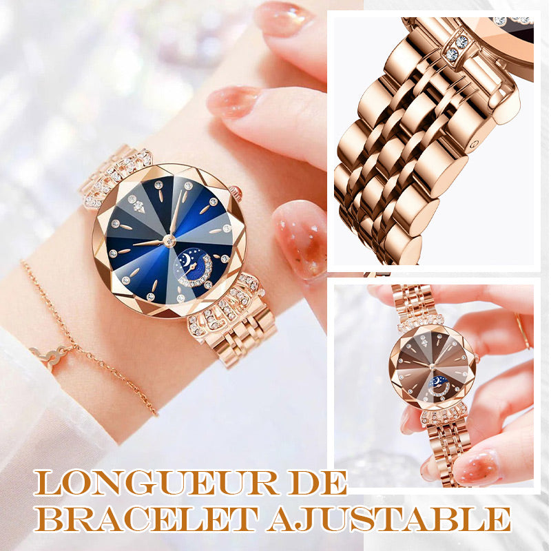 Montre Étoile et Lune à La Mode pour Femmes