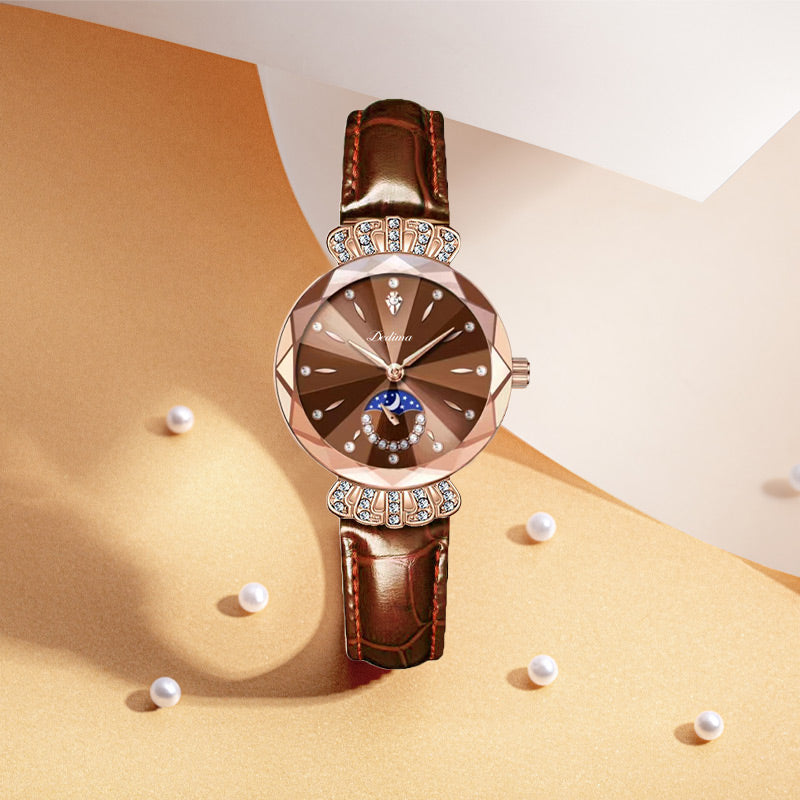 Montre Étoile et Lune à La Mode pour Femmes
