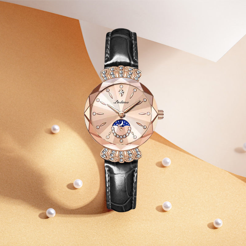 Montre Étoile et Lune à La Mode pour Femmes