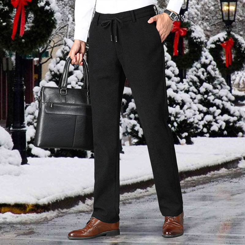 Bon cadeau! Pantalon en velours côtelé pour hommes avec taille élastique épaissie