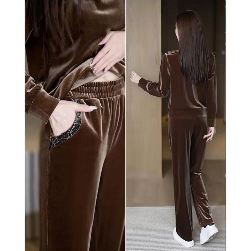 Combinaison manches longues et pantalon pour femmes, décontractée et douce