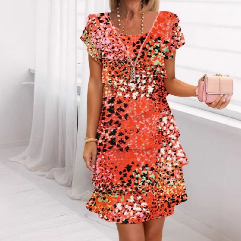 Robe à Paillettes Colorée Polyvalente et Stylisée à Imprimé Léopard