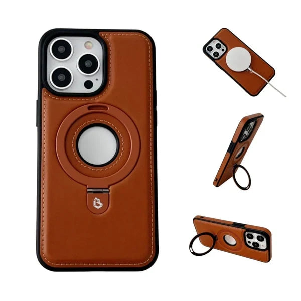 🎁[Cadeaux créatifs] Étui en cuir de luxe pour iPhone avec support invisible