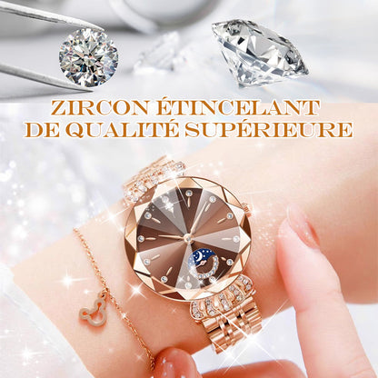 Montre Étoile et Lune à La Mode pour Femmes
