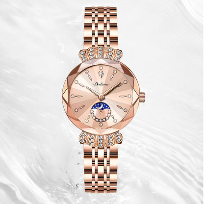 Montre Étoile et Lune à La Mode pour Femmes