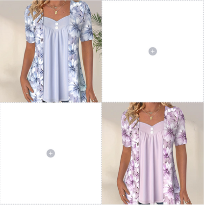 2025 Nouveaux produits👚Top patchwork floral irrégulier pour femmes