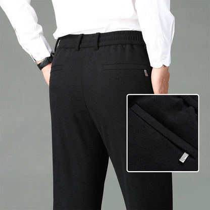 Bon cadeau! Pantalon en velours côtelé pour hommes avec taille élastique épaissie