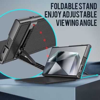 Coque de téléphone avec support pliable et porte-cartes pour Samsung S24Ultra