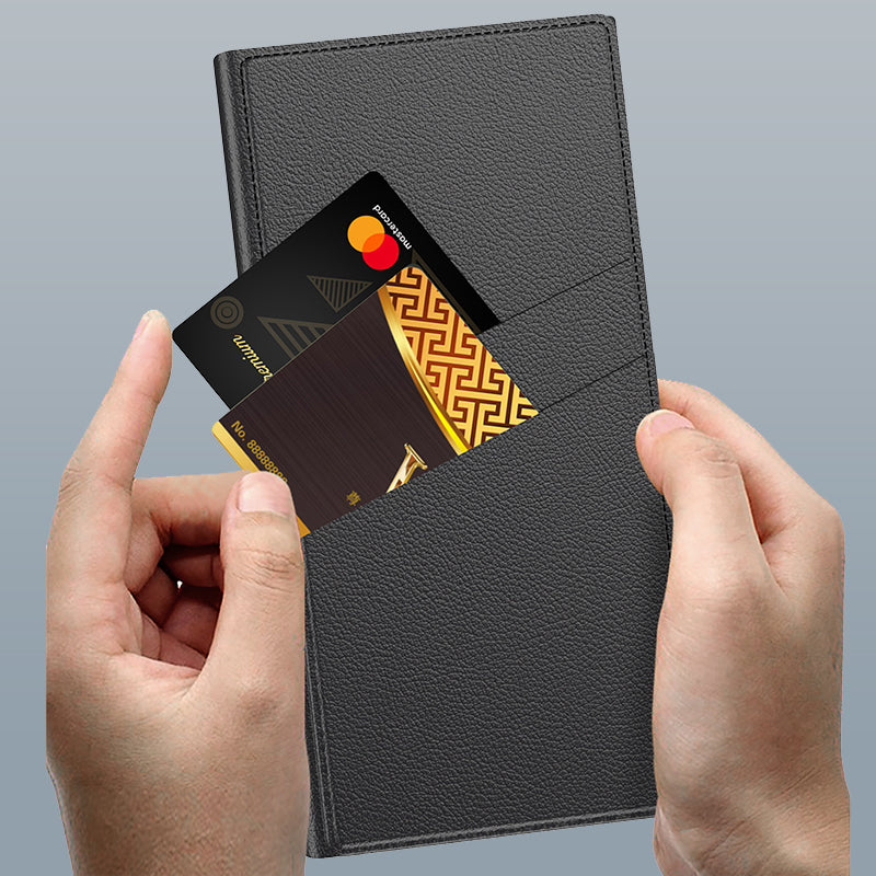 Coque de téléphone avec support pliable et porte-cartes pour Samsung S24Ultra