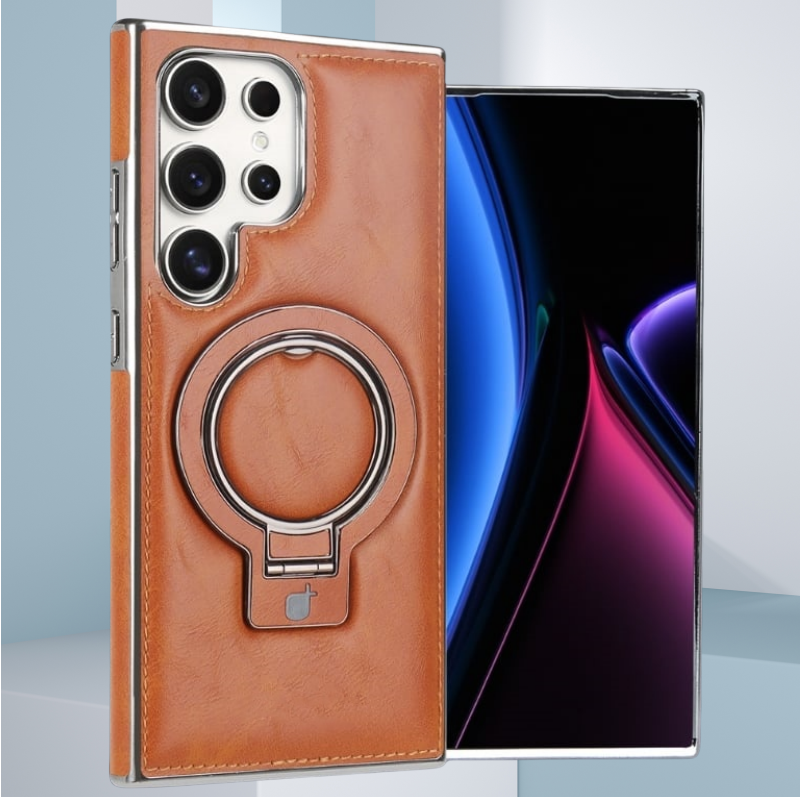 Étui de téléphone magnétique de style rétro avec support pour Samsung