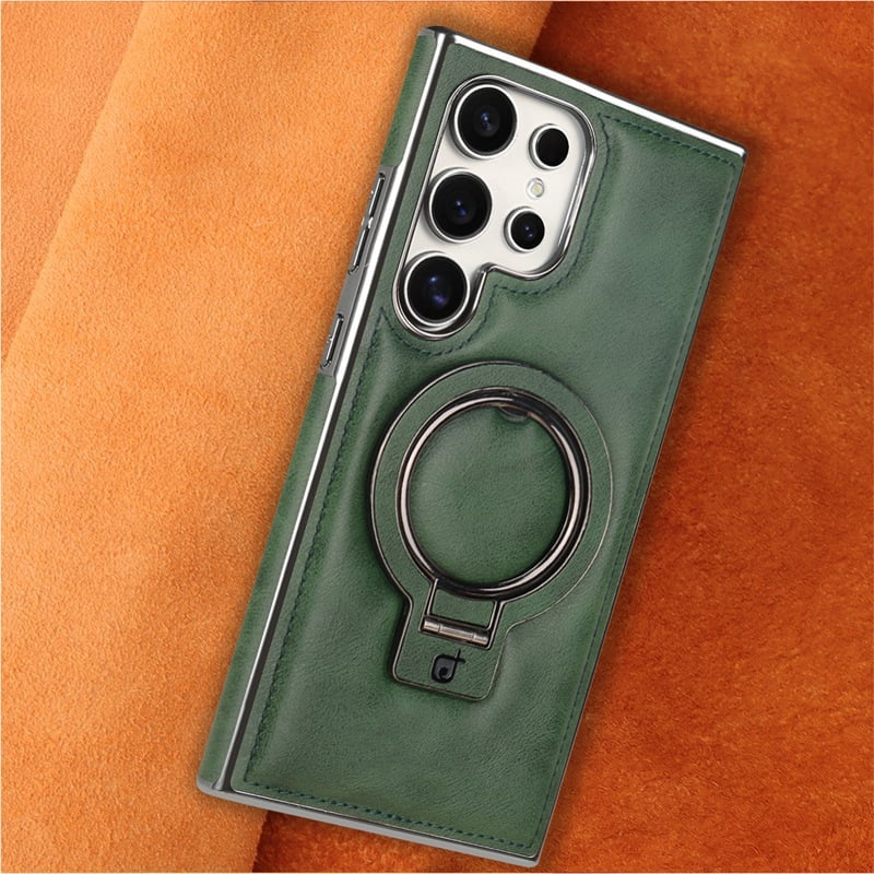 Étui de téléphone magnétique de style rétro avec support pour Samsung