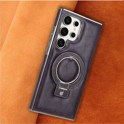 Étui de téléphone magnétique de style rétro avec support pour Samsung