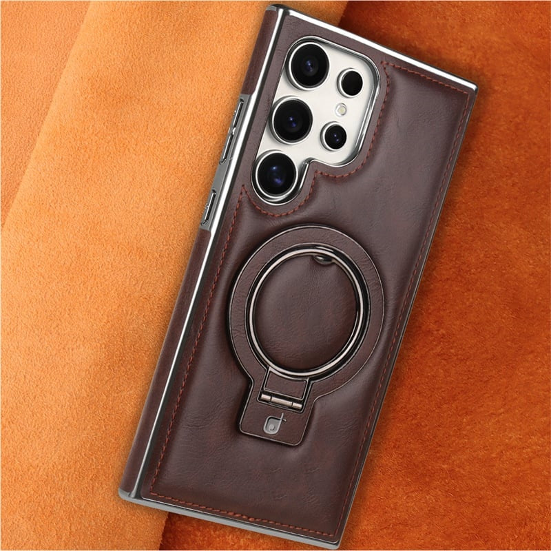 Étui de téléphone magnétique de style rétro avec support pour Samsung