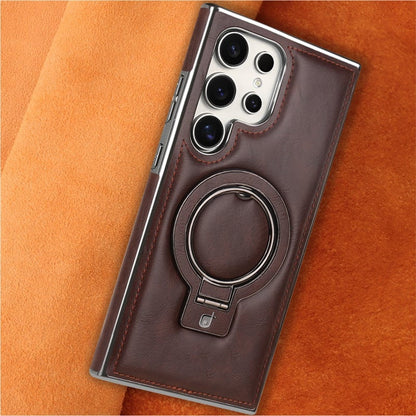Étui de téléphone magnétique de style rétro avec support pour Samsung