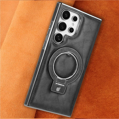 Étui de téléphone magnétique de style rétro avec support pour Samsung