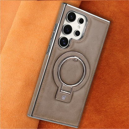 Étui de téléphone magnétique de style rétro avec support pour Samsung