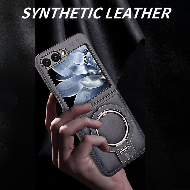 Coque de Téléphone Magnétique avec Support d'Anneau pour la Série Galaxy Z Flip