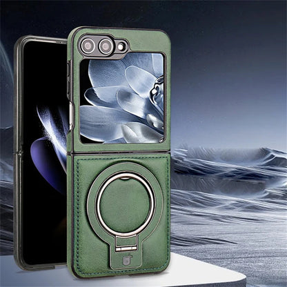 Coque de Téléphone Magnétique avec Support d'Anneau pour la Série Galaxy Z Flip