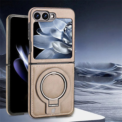 Coque de Téléphone Magnétique avec Support d'Anneau pour la Série Galaxy Z Flip