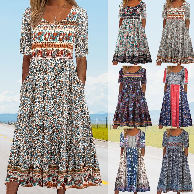 🔥2025 Nouveaux produits🌸✨ Robe élégante à motif bohème pour femme