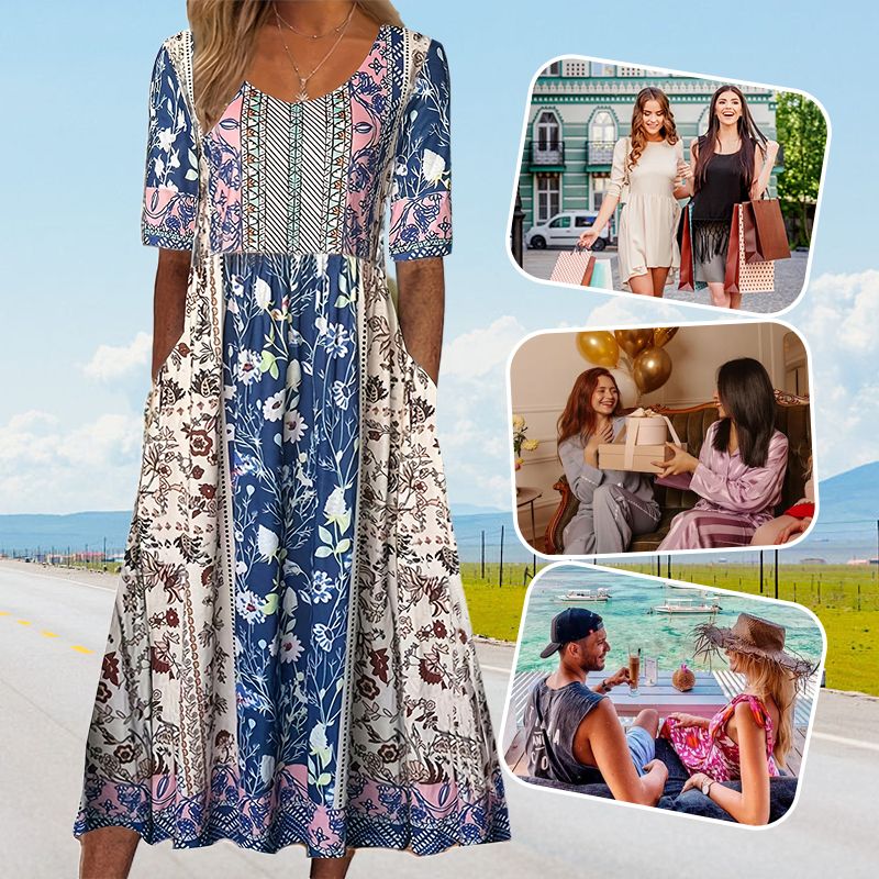 🔥2025 Nouveaux produits🌸✨ Robe élégante à motif bohème pour femme