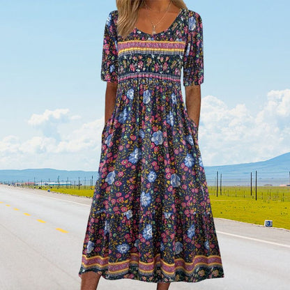 🔥2025 Nouveaux produits🌸✨ Robe élégante à motif bohème pour femme