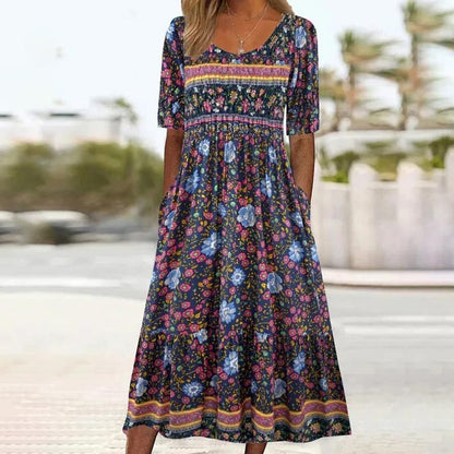 🔥2025 Nouveaux produits🌸✨ Robe élégante à motif bohème pour femme