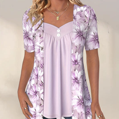 2025 Nouveaux produits👚Top patchwork floral irrégulier pour femmes